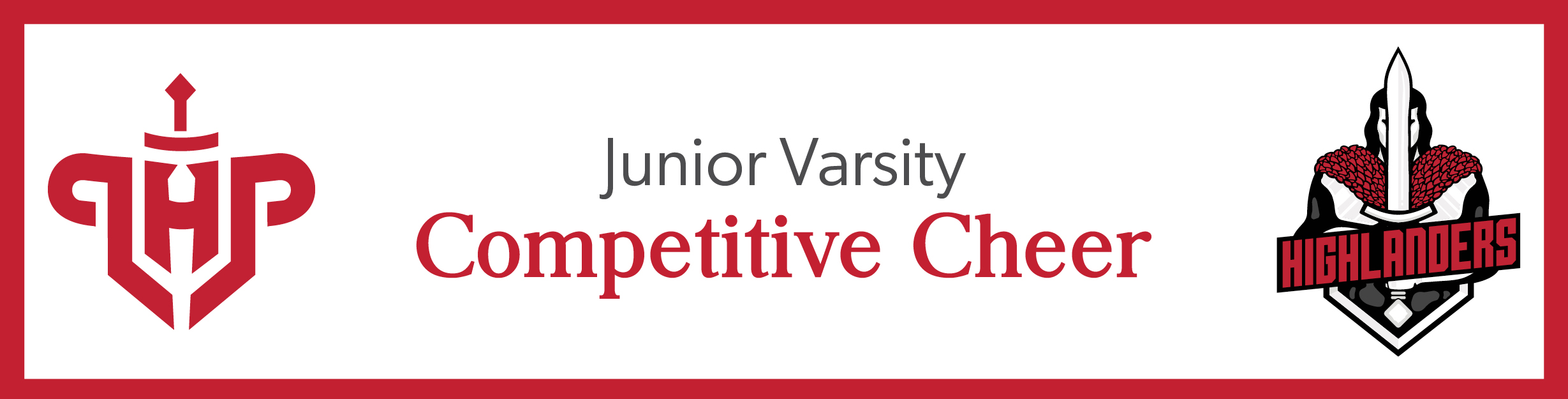 LHP and Highlander logos and the words, "Junior Varsity Competitive Cheer"