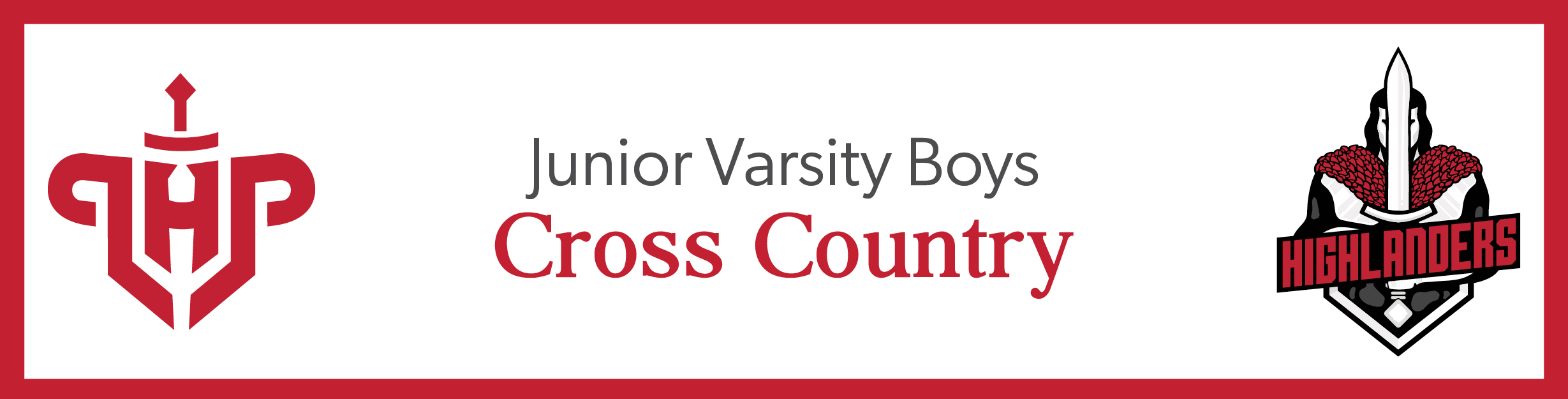 LHP and Highlander logos and the words, "Junior Varsity Boys Cross Country"
