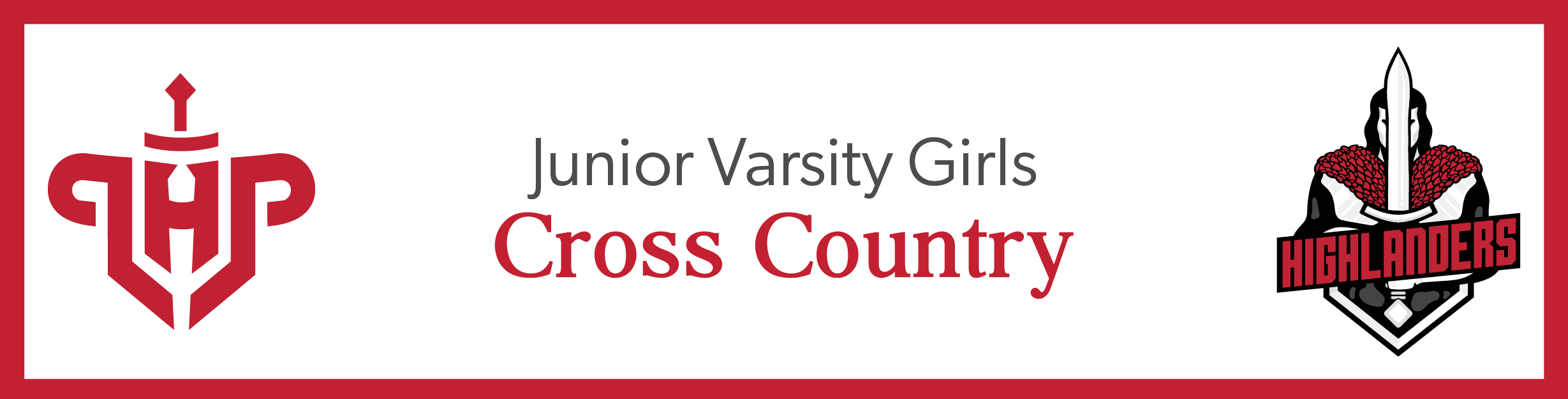 LHP and Highlander logos and the words, "Junior Varsity Girls Cross Country"